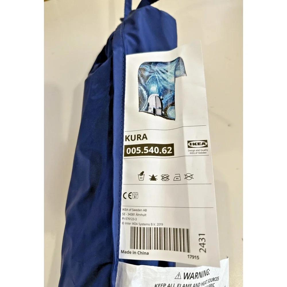 Ikea KURA Kids Bed Tent Canopy Netting, space/ Blue, NEW